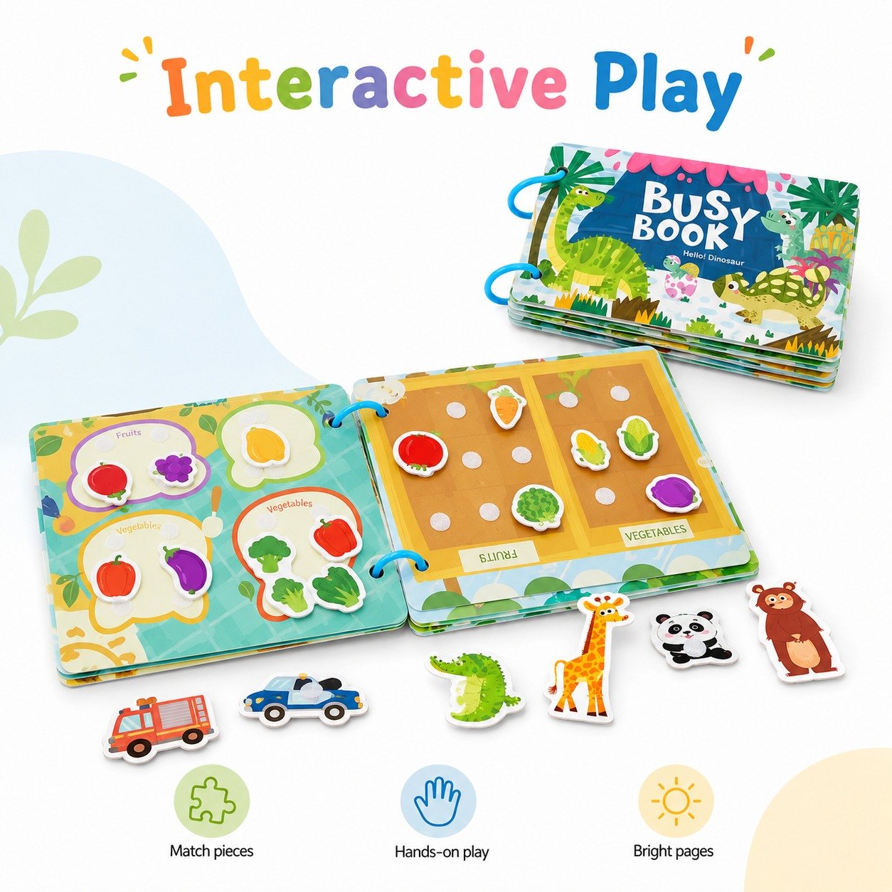 Interactive busy book play